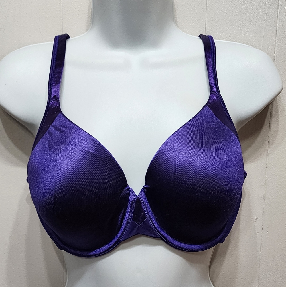 Playtex 36D Bra Love My Curves‎ TShirt Purple Padded Underwire